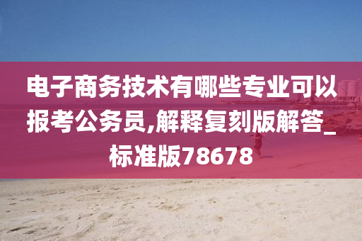 电子商务技术有哪些专业可以报考公务员,解释复刻版解答_标准版78678