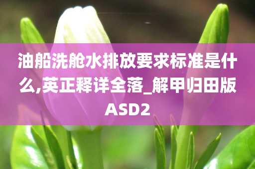 油船洗舱水排放要求标准是什么,英正释详全落_解甲归田版ASD2