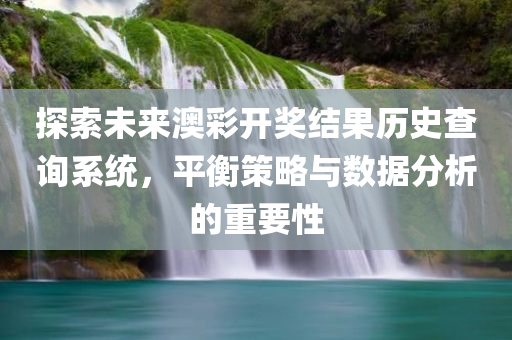 探索未来澳彩开奖结果历史查询系统，平衡策略与数据分析的重要性