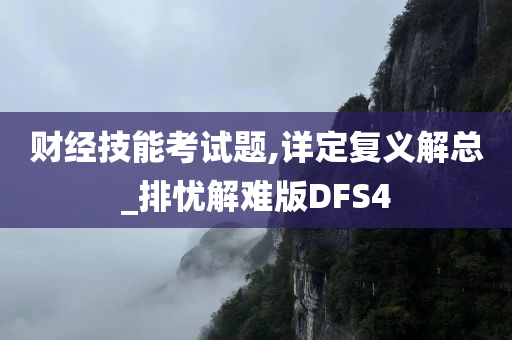 财经技能考试题,详定复义解总_排忧解难版DFS4