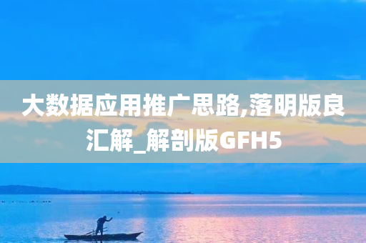 大数据应用推广思路,落明版良汇解_解剖版GFH5