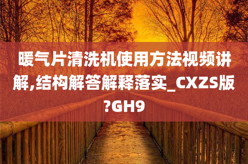 暖气片清洗机使用方法视频讲解,结构解答解释落实_CXZS版?GH9