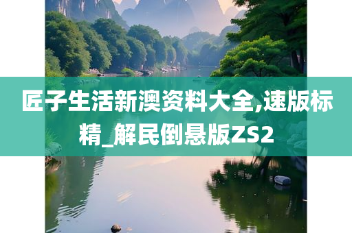 匠子生活新澳资料大全,速版标精_解民倒悬版ZS2