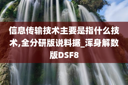 信息传输技术主要是指什么技术,全分研版说料据_浑身解数版DSF8