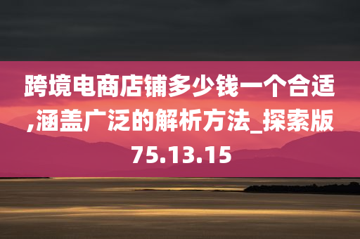 跨境电商店铺多少钱一个合适,涵盖广泛的解析方法_探索版75.13.15