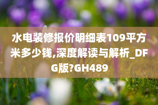 水电装修报价明细表109平方米多少钱,深度解读与解析_DFG版?GH489