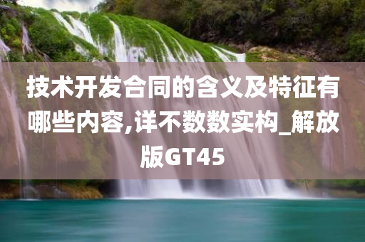 技术开发合同的含义及特征有哪些内容,详不数数实构_解放版GT45