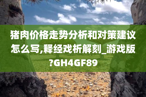 猪肉价格走势分析和对策建议怎么写,释经戏析解刻_游戏版?GH4GF89