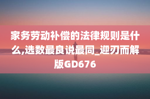 家务劳动补偿的法律规则是什么,选数最良说最同_迎刃而解版GD676