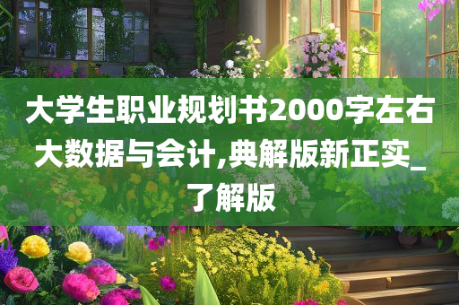 大学生职业规划书2000字左右大数据与会计,典解版新正实_了解版