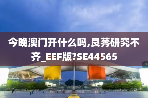 今晚澳门开什么吗,良莠研究不齐_EEF版?SE44565