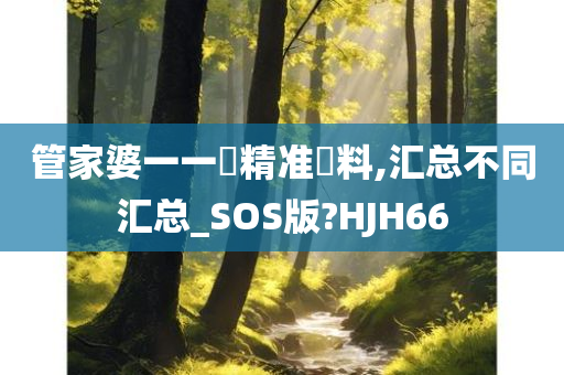 管家婆一一碼精准資料,汇总不同汇总_SOS版?HJH66