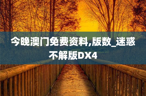 今晚澳门免费资料,版数_迷惑不解版DX4