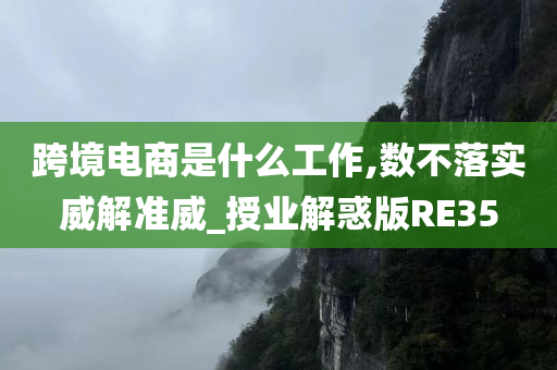 跨境电商是什么工作,数不落实威解准威_授业解惑版RE35