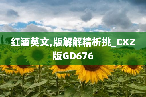 红酒英文,版解解精析挑_CXZ版GD676