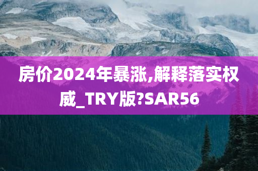 房价2024年暴涨,解释落实权威_TRY版?SAR56