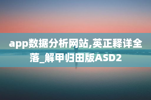 app数据分析网站,英正释详全落_解甲归田版ASD2