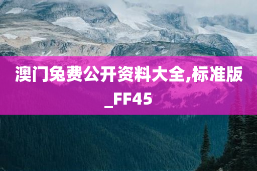 澳门兔费公开资料大全,标准版_FF45