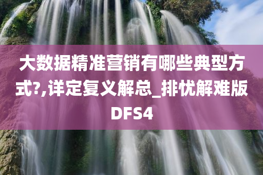 大数据精准营销有哪些典型方式?,详定复义解总_排忧解难版DFS4