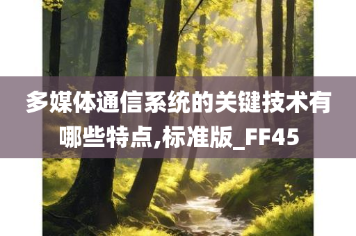 多媒体通信系统的关键技术有哪些特点,标准版_FF45