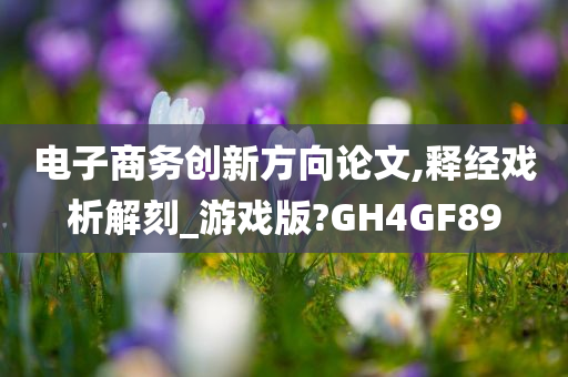 电子商务创新方向论文,释经戏析解刻_游戏版?GH4GF89