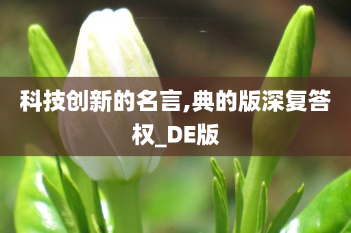 科技创新的名言,典的版深复答权_DE版