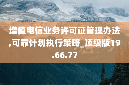 增值电信业务许可证管理办法,可靠计划执行策略_顶级版19.66.77