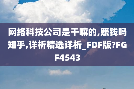 网络科技公司是干嘛的,赚钱吗知乎,详析精选详析_FDF版?FGF4543