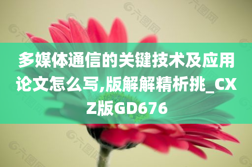 多媒体通信的关键技术及应用论文怎么写,版解解精析挑_CXZ版GD676