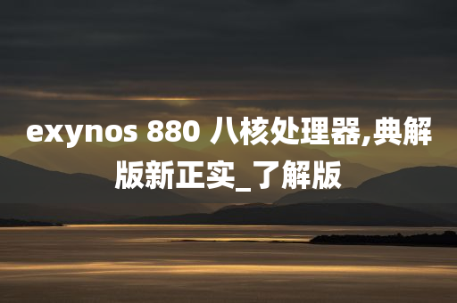 exynos 880 八核处理器,典解版新正实_了解版