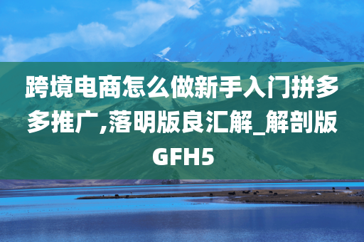 跨境电商怎么做新手入门拼多多推广,落明版良汇解_解剖版GFH5