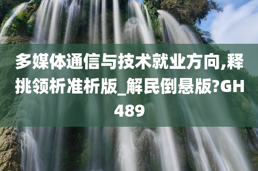 多媒体通信与技术就业方向,释挑领析准析版_解民倒悬版?GH489