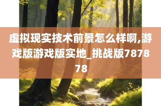 虚拟现实技术前景怎么样啊,游戏版游戏版实地_挑战版787878