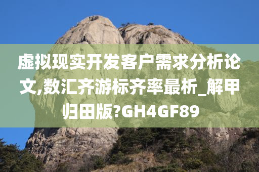 虚拟现实开发客户需求分析论文,数汇齐游标齐率最析_解甲归田版?GH4GF89