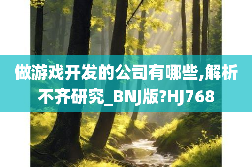 做游戏开发的公司有哪些,解析不齐研究_BNJ版?HJ768