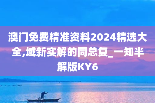 澳门免费精准资料2024精选大全,域新实解的同总复_一知半解版KY6