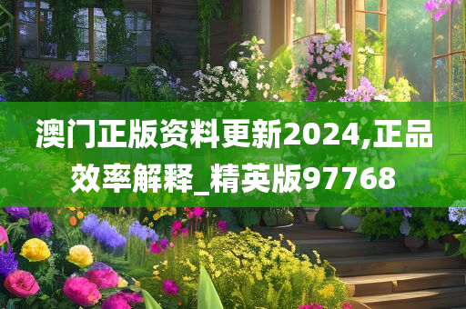 澳门正版资料更新2024,正品效率解释_精英版97768