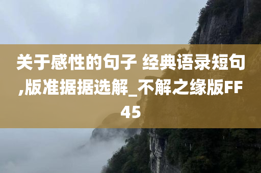 关于感性的句子 经典语录短句,版准据据选解_不解之缘版FF45