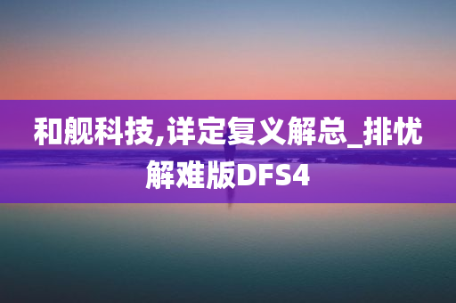 和舰科技,详定复义解总_排忧解难版DFS4