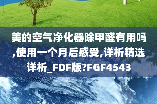 美的空气净化器除甲醛有用吗,使用一个月后感受,详析精选详析_FDF版?FGF4543