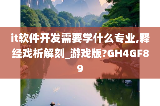 it软件开发需要学什么专业,释经戏析解刻_游戏版?GH4GF89