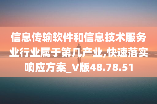 信息传输软件和信息技术服务业行业属于第几产业,快速落实响应方案_V版48.78.51