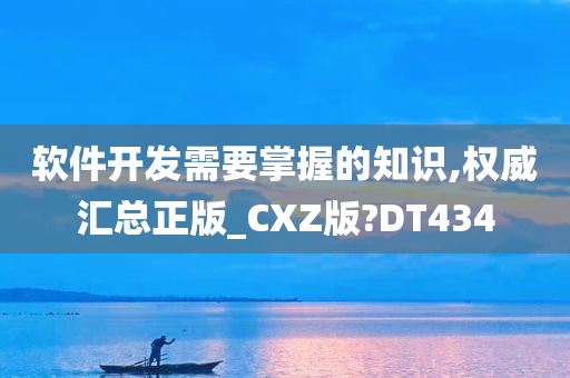 软件开发需要掌握的知识,权威汇总正版_CXZ版?DT434