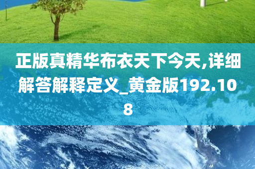 正版真精华布衣天下今天,详细解答解释定义_黄金版192.108