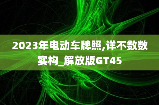 2023年电动车牌照,详不数数实构_解放版GT45