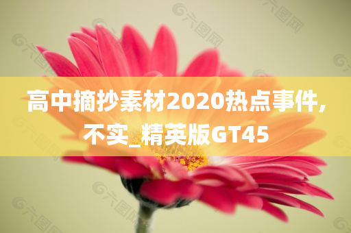 高中摘抄素材2020热点事件,不实_精英版GT45