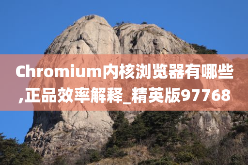 Chromium内核浏览器有哪些,正品效率解释_精英版97768