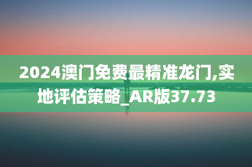 2024澳门免费最精准龙门,实地评估策略_AR版37.73