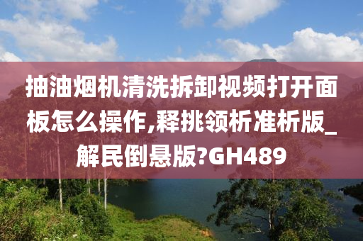 抽油烟机清洗拆卸视频打开面板怎么操作,释挑领析准析版_解民倒悬版?GH489