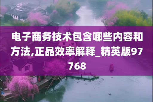 电子商务技术包含哪些内容和方法,正品效率解释_精英版97768